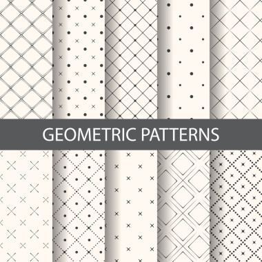矢量几何图案集背景和无穷的纹理
