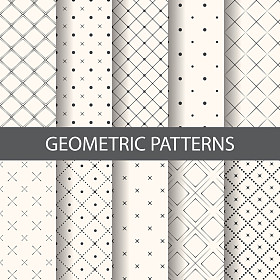 矢量几何图案集背景和无穷的纹理