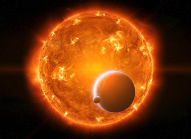 爆炸的太陽(yáng)在地球和月球空間