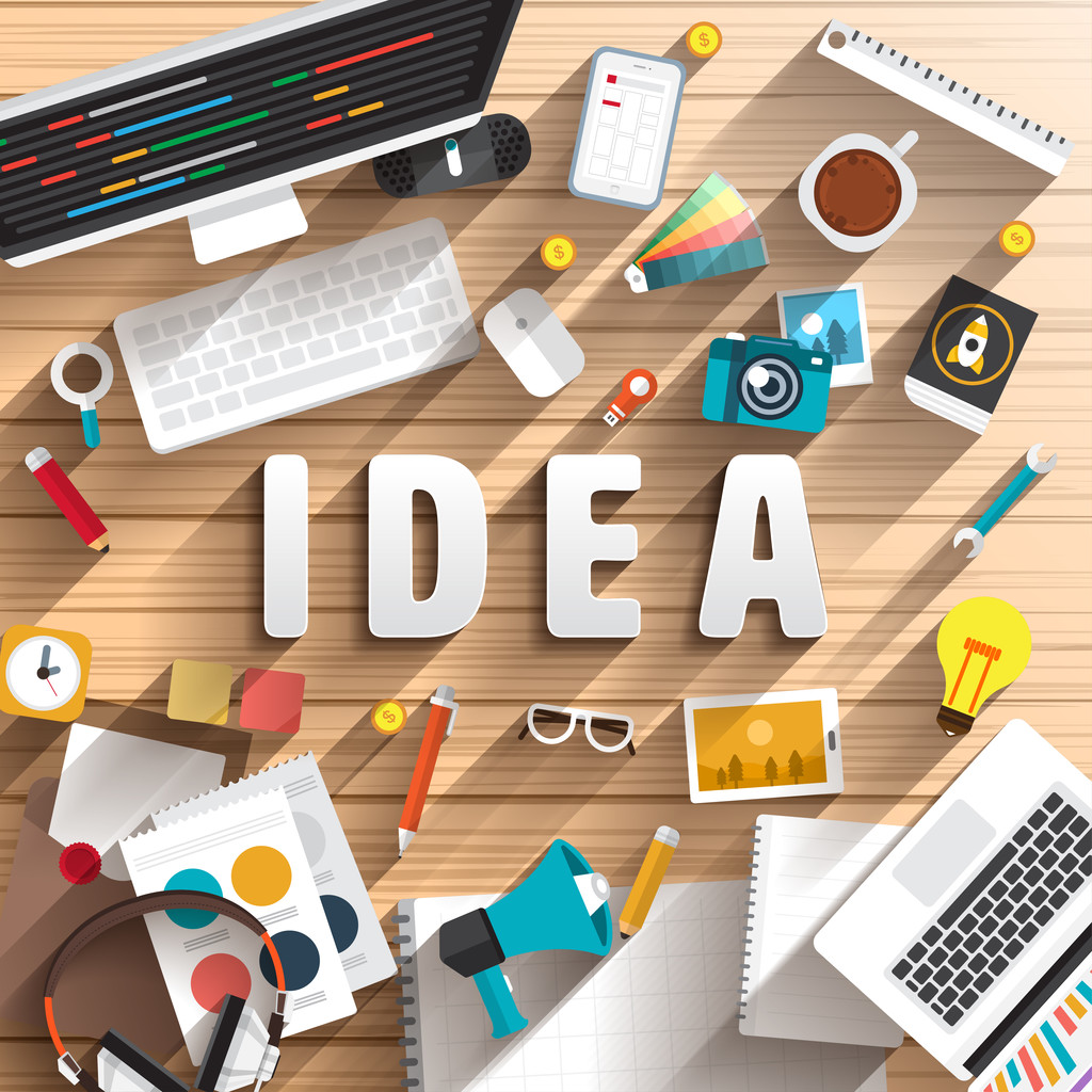 顶视图的案头工作 顶视图的案头工作