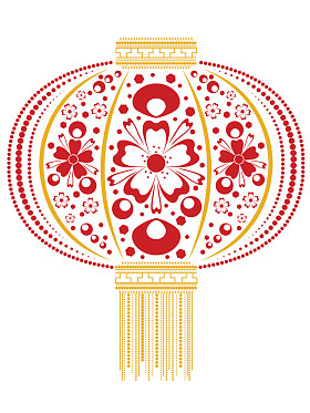 花卉中国灯