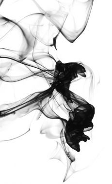 彩色的煙霧隔離在白色