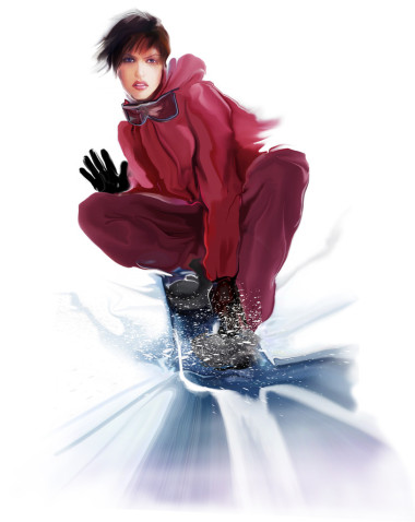 美丽的女滑雪者