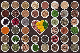 草药的妇女图片