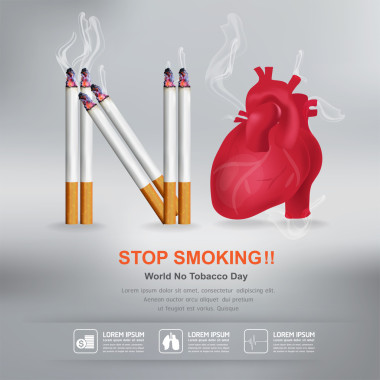 世界沒有煙草天矢量概念停止吸煙