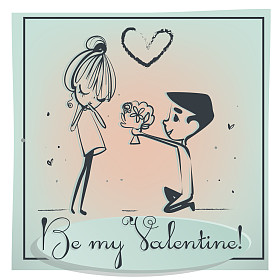 男孩和女孩的情人节那天卡