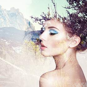 优雅发型美丽性感女人肖像图片