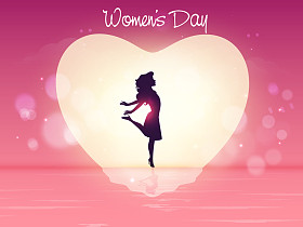 妇女节的年轻女孩