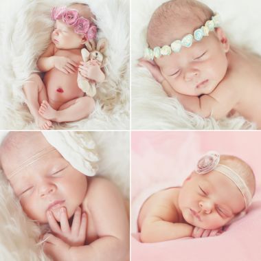 美丽熟睡的婴儿的特写肖像.图片