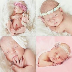 美丽熟睡的婴儿的特写肖像.图片