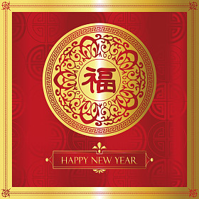 红金圈中国新年背景图片
