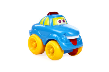 兒童玩具車孤立在一張白紙