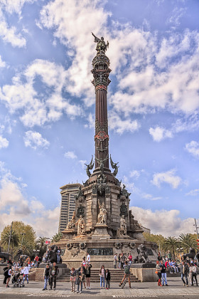 Christopher Columbus statue in Barcelona, Spain
