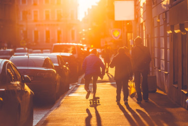 在圣彼得堡的陽光街視圖