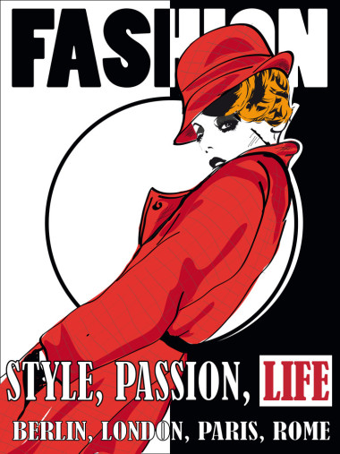 素描风格的时尚女孩.图片