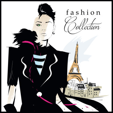素描風格的時尚女孩