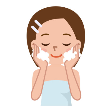 美麗的女人洗臉圖片