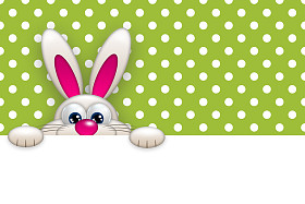 复活节兔子空横幅缓缴绿色 