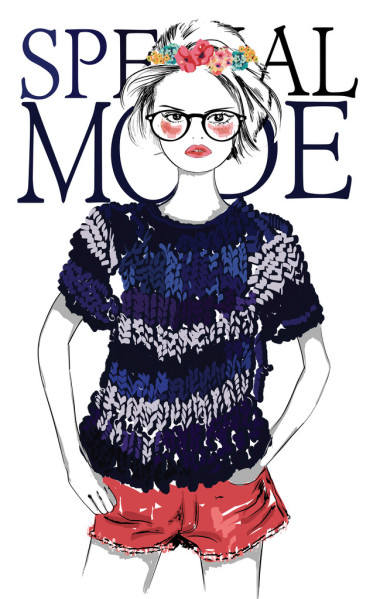 新潮眼鏡的女孩