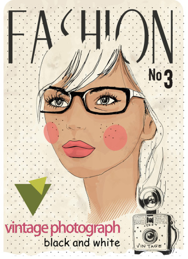 与相机拍照和眼镜的女孩图片