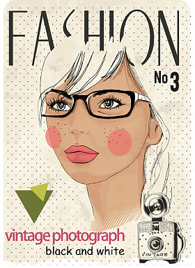 与相机拍照和眼镜的女孩图片