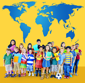 快乐的孩子们的多样性