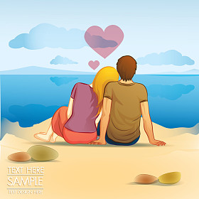 几个情人浪漫矢量照片