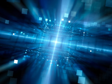 藍(lán)色發(fā)光硬件與粒子