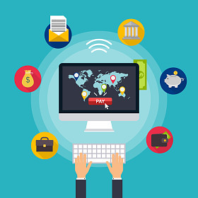 在线支付方法的概念图片