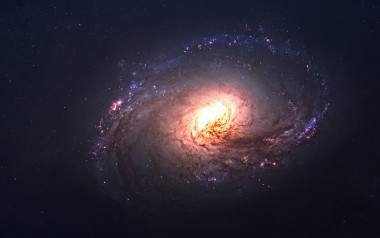 令人敬畏的螺旋星系離地球遠(yuǎn)許多光年。由美國國家航空航天局提供的元素