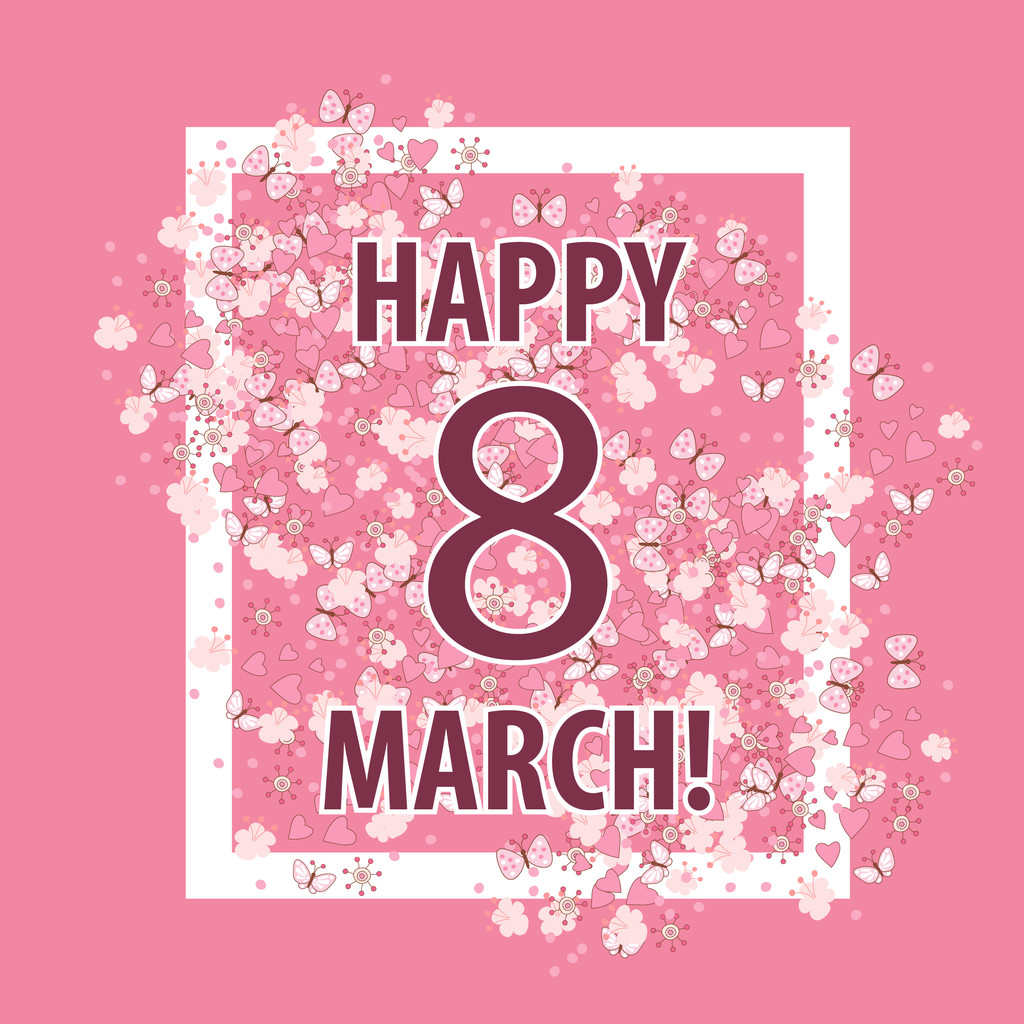 与 3 月 8 日-妇女日设计贺卡矢量怡乐思