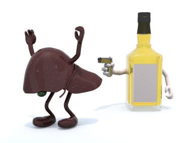 雙臂揮舞著槍到人類生命的威士忌酒瓶