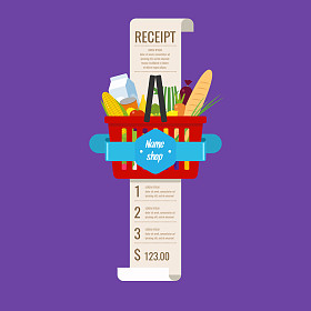 购物篮。元素和图标