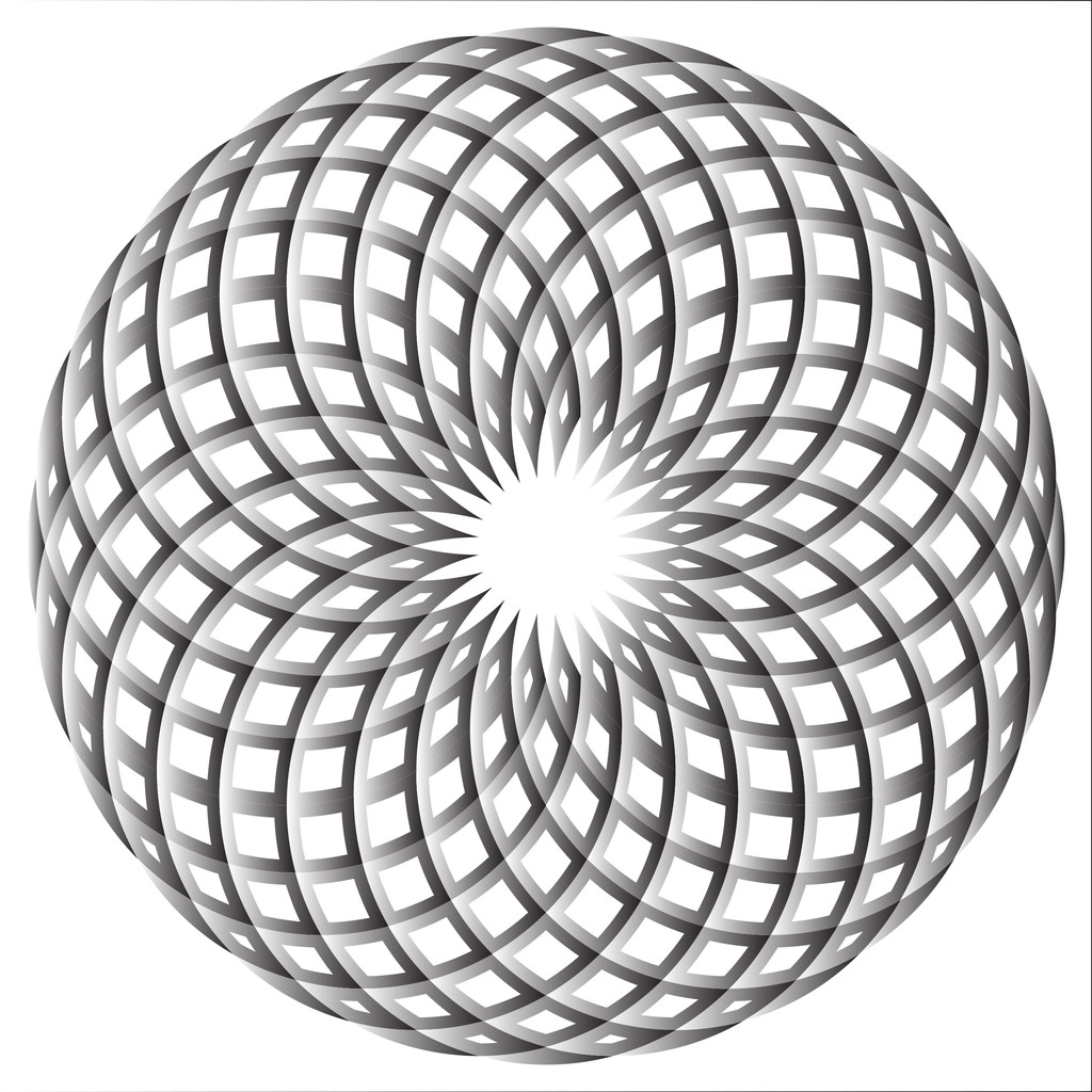 单色而优雅的模式。黑色和白色几何圆形图案