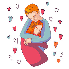 男人和女人亲切地拥抱