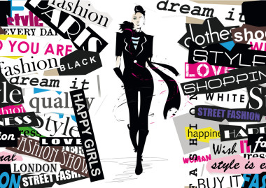 素描风格的时尚女孩.图片