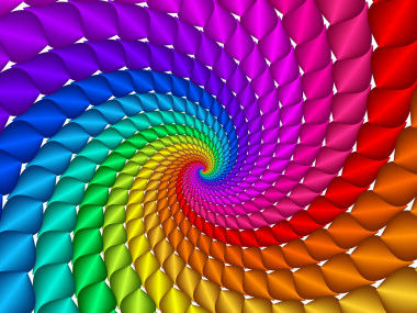 迷幻彩虹螺旋纹理背景照片