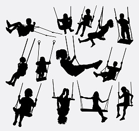 摇摆人男女剪影