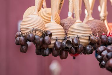 幾個非洲葫蘆撥浪鼓樂器