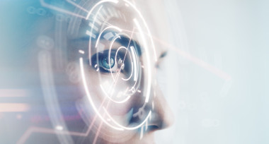 特写女人的眼睛与视觉效果孤立在白色的背景水平