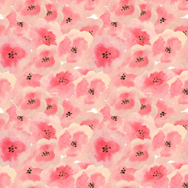無縫模式與美麗的水彩花朵