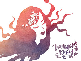 美丽的年轻女孩庆祝妇女