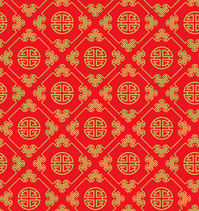 红色和金色的中国模式矢量图片