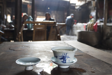 中國成都崇州老茶館.