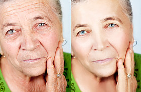 Beauty and skin care concepts -- no aging wrinkles