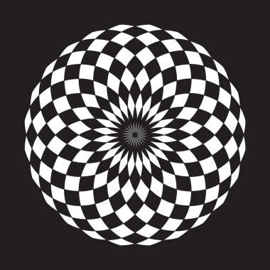 單色而優(yōu)雅的模式。黑色和白色幾何圓形圖案