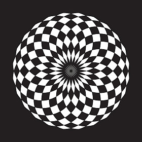 单色而优雅的模式。黑色和白色几何圆形图案