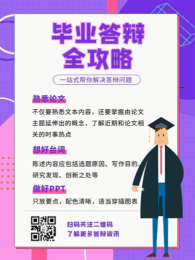 毕业答辩全攻略孟菲斯拼色简约小红书配图