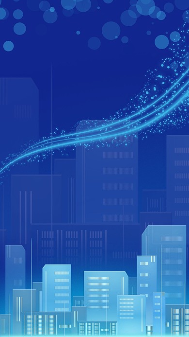城市城市建筑蓝色科技感线条