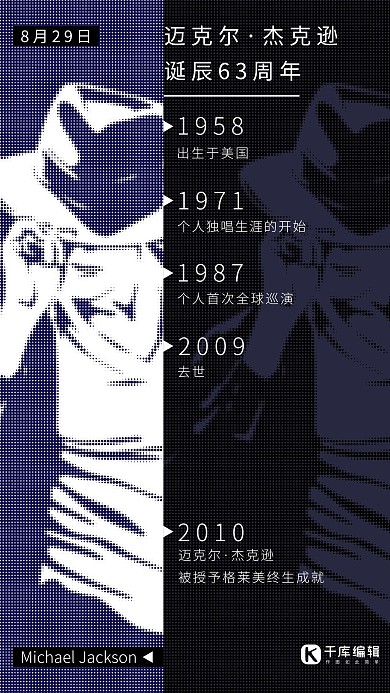 迈克尔杰克逊诞辰63周年波普视觉纪念海报